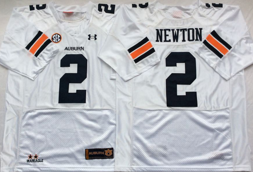 NCAA Men Auburn Tigers White 2 NEWTON